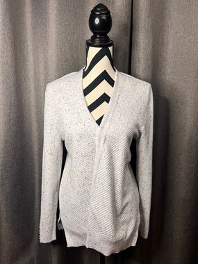 Verve Ami Light Gray Speckled V-Neck Cardigan